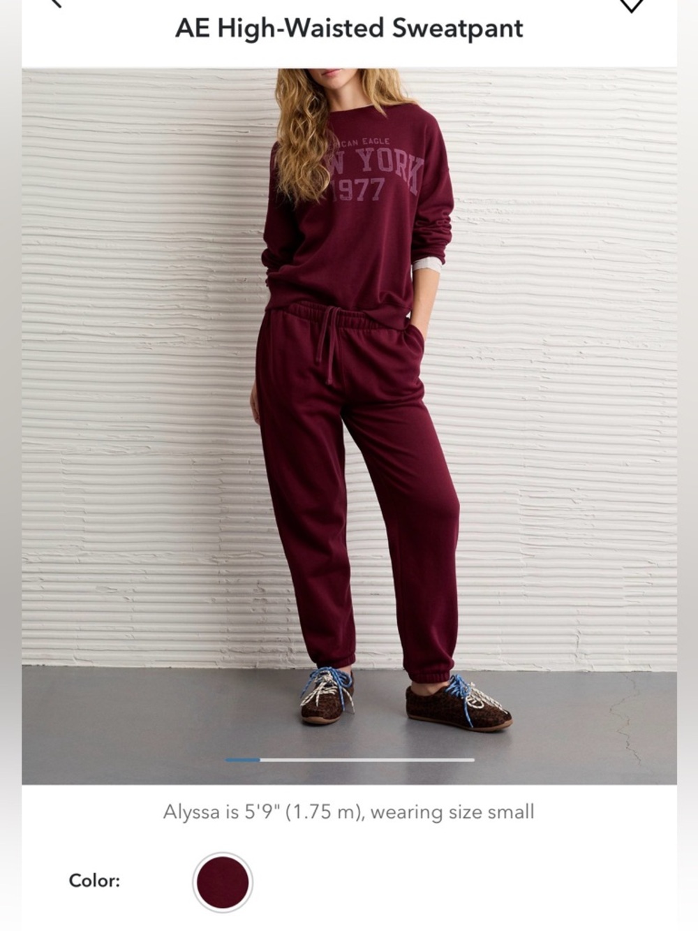 American Eagle Maroon Joggers